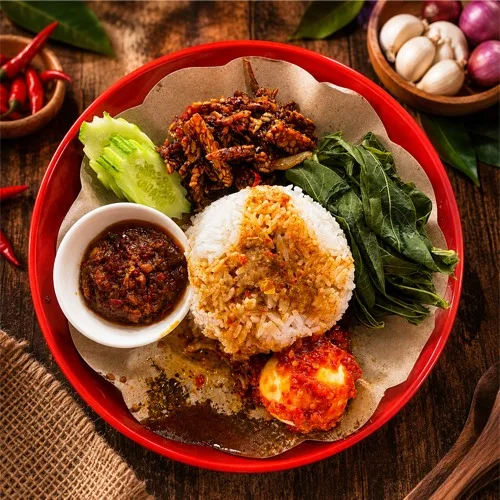 Nasi Padang Telur Bulat Sambal