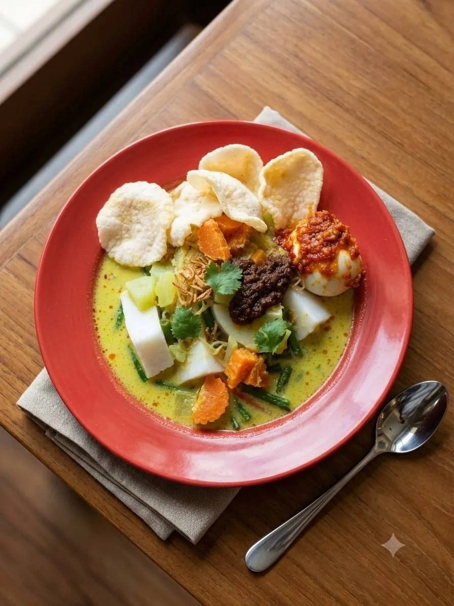 Lontong Sayur Telur Bulat Sambal