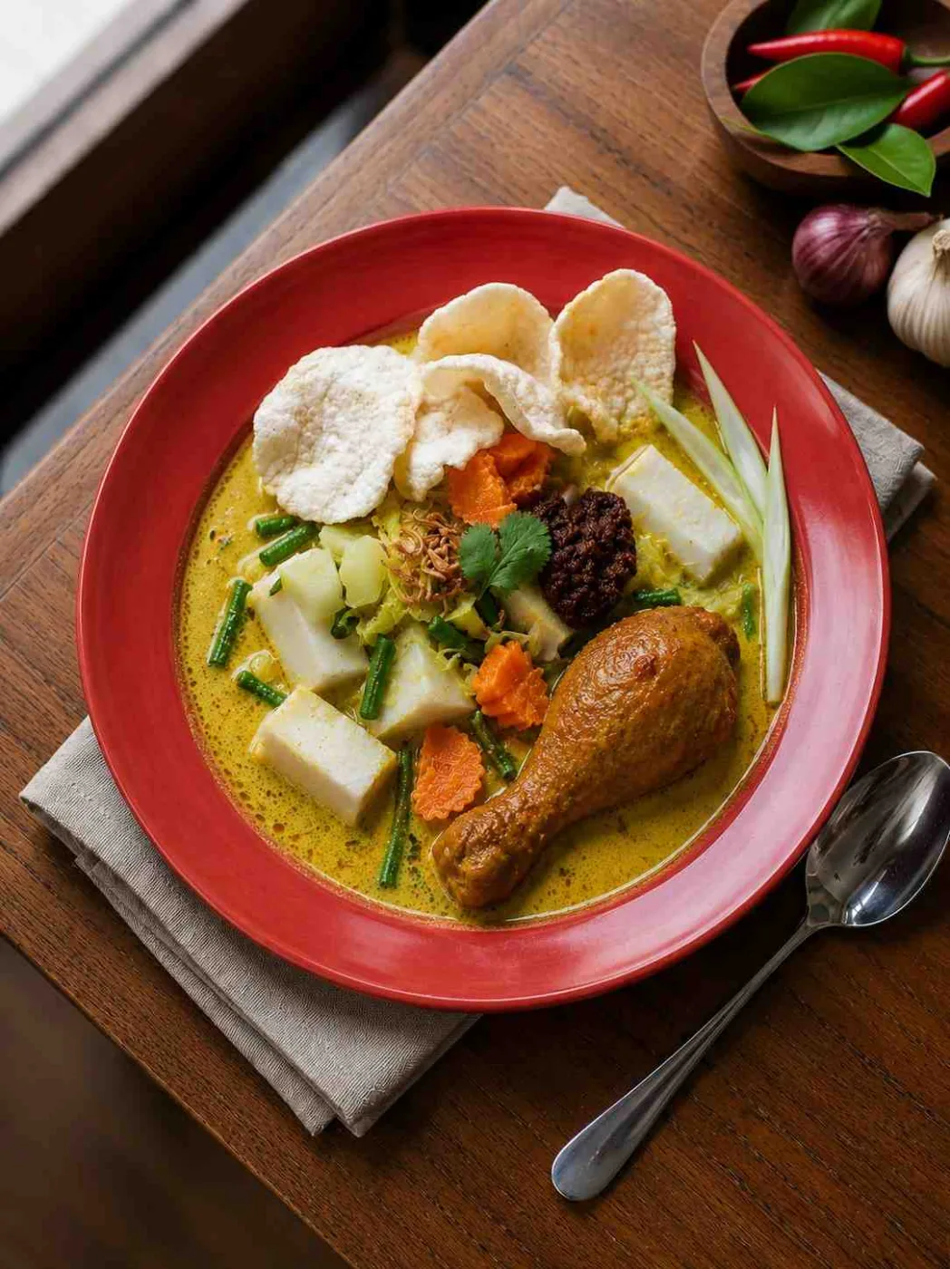 Lontong Sayur Ayam Rendang
